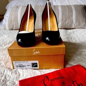 Never worn Christian Louboutin - Simple Pump - Black Leather - 85 mm - size 40.5